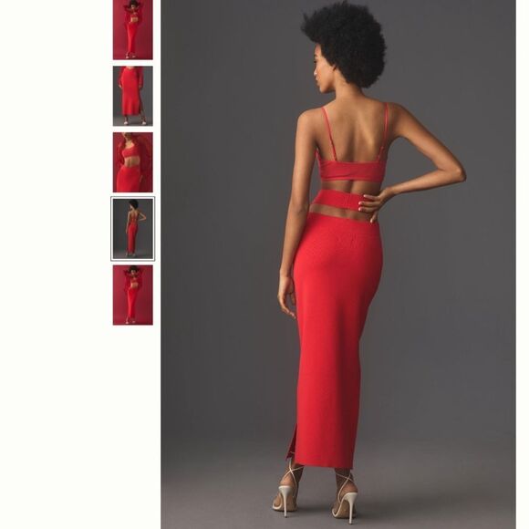 Anthropologie Maeve Ribbed Knit Cutout Skirt - Picture 4 of 4